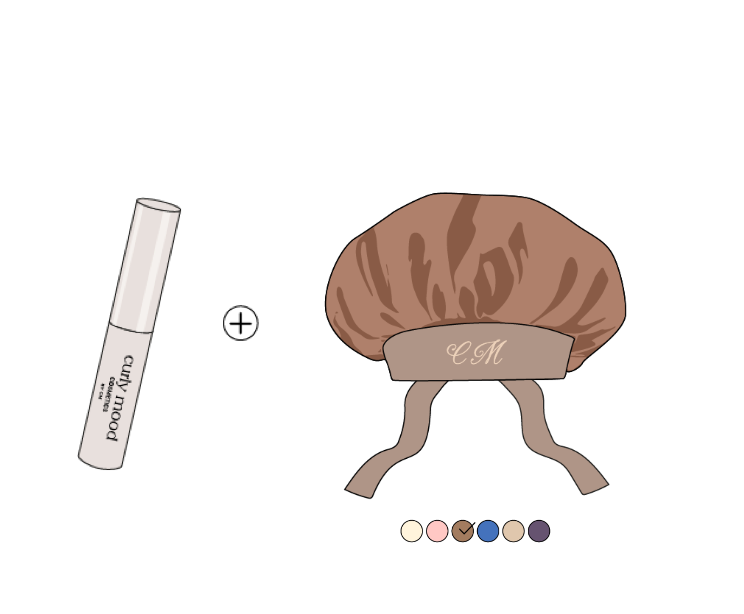 brow gel & satin cap combo